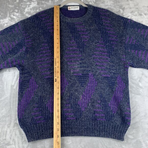 Jean Bernard Paris Knit Sweater Women's 16 Purple Gray Metallic Abstract (0594) - Picture 10 of 10